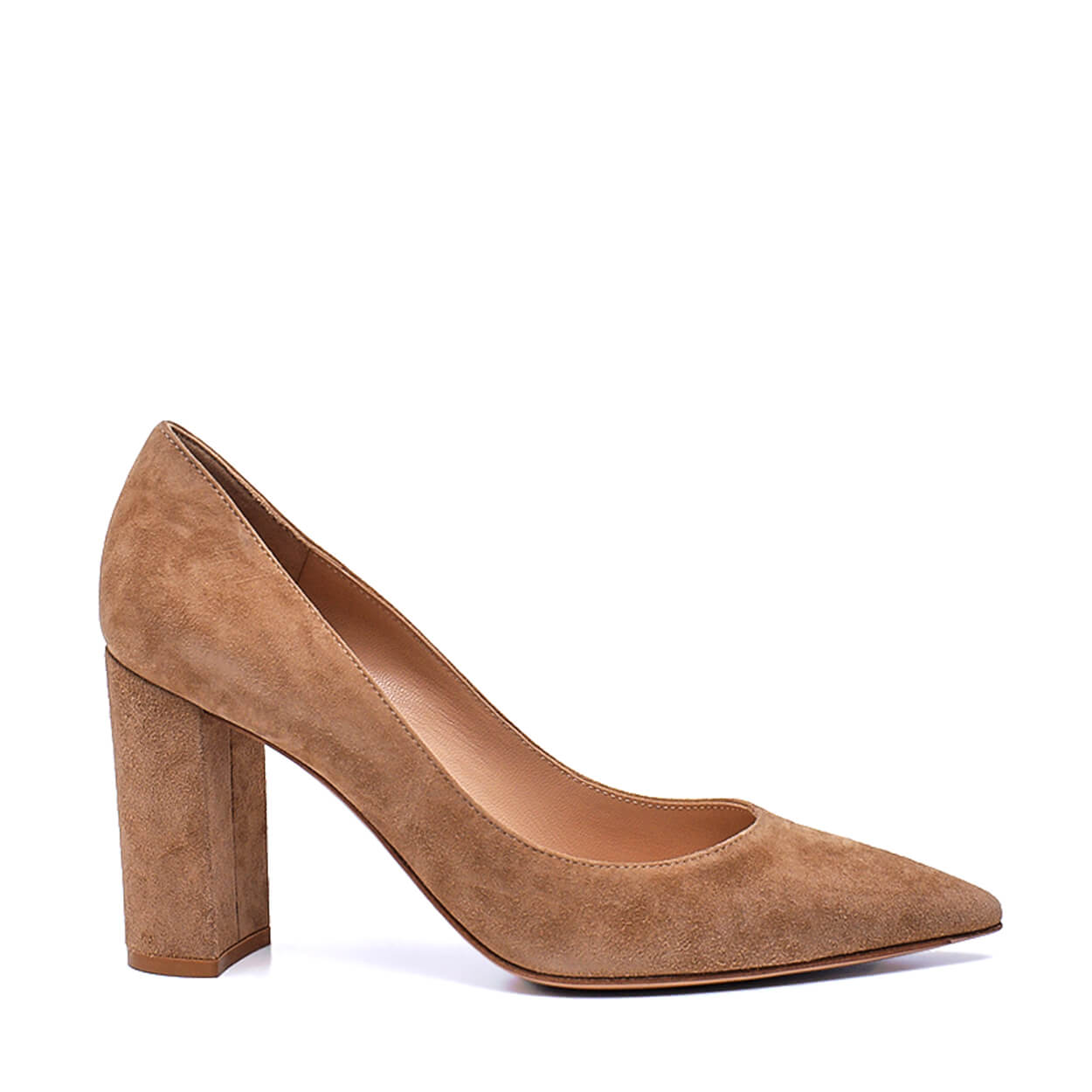 Gianvito Rossi - Light Brown Suede Leather Piper Pumps 38